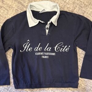 Zara navy long sleeve shirt